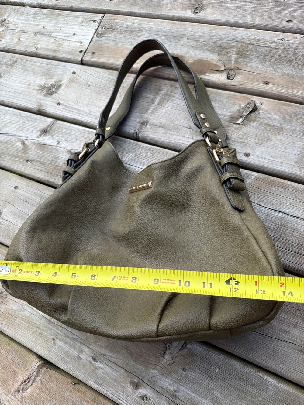 Poppy & Peonies Olive Green Hobo Shoulder Bag - Picture 3 of 16